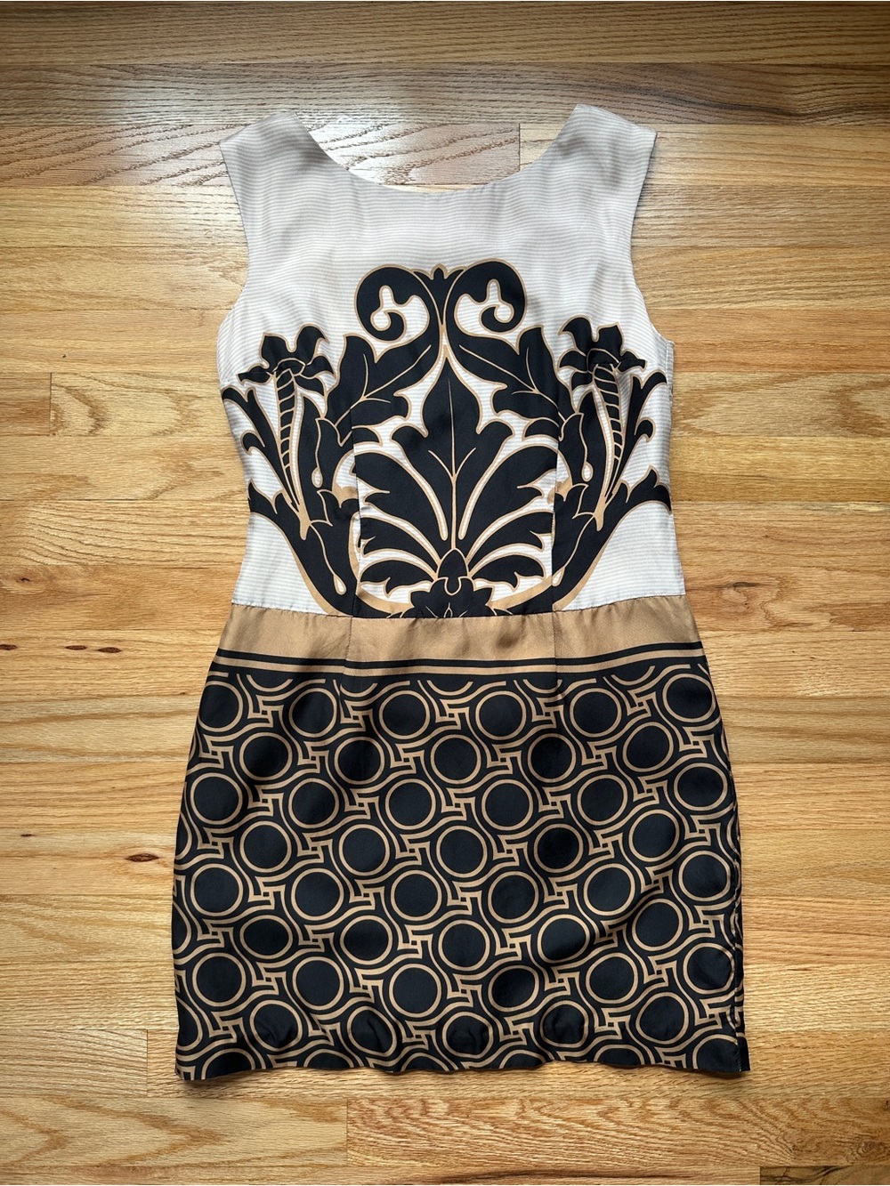 Tracy Reese Designer Geometric Print Silk Lined Shift Dress Size 4
